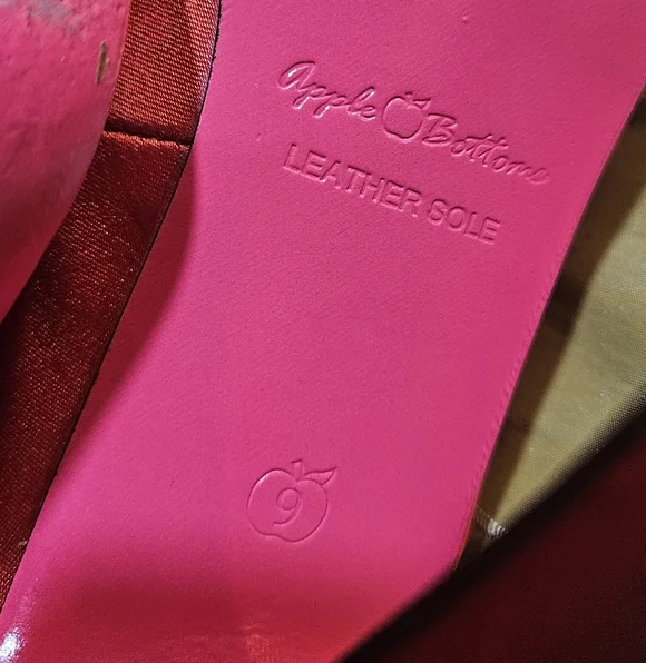 Apple Bottoms Elegant Red Satin Women's Heels - Picture 5 of 8